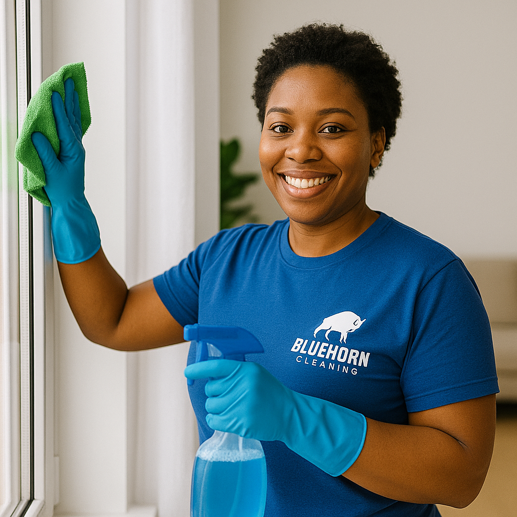 Bluehorn cleaner cleaning window